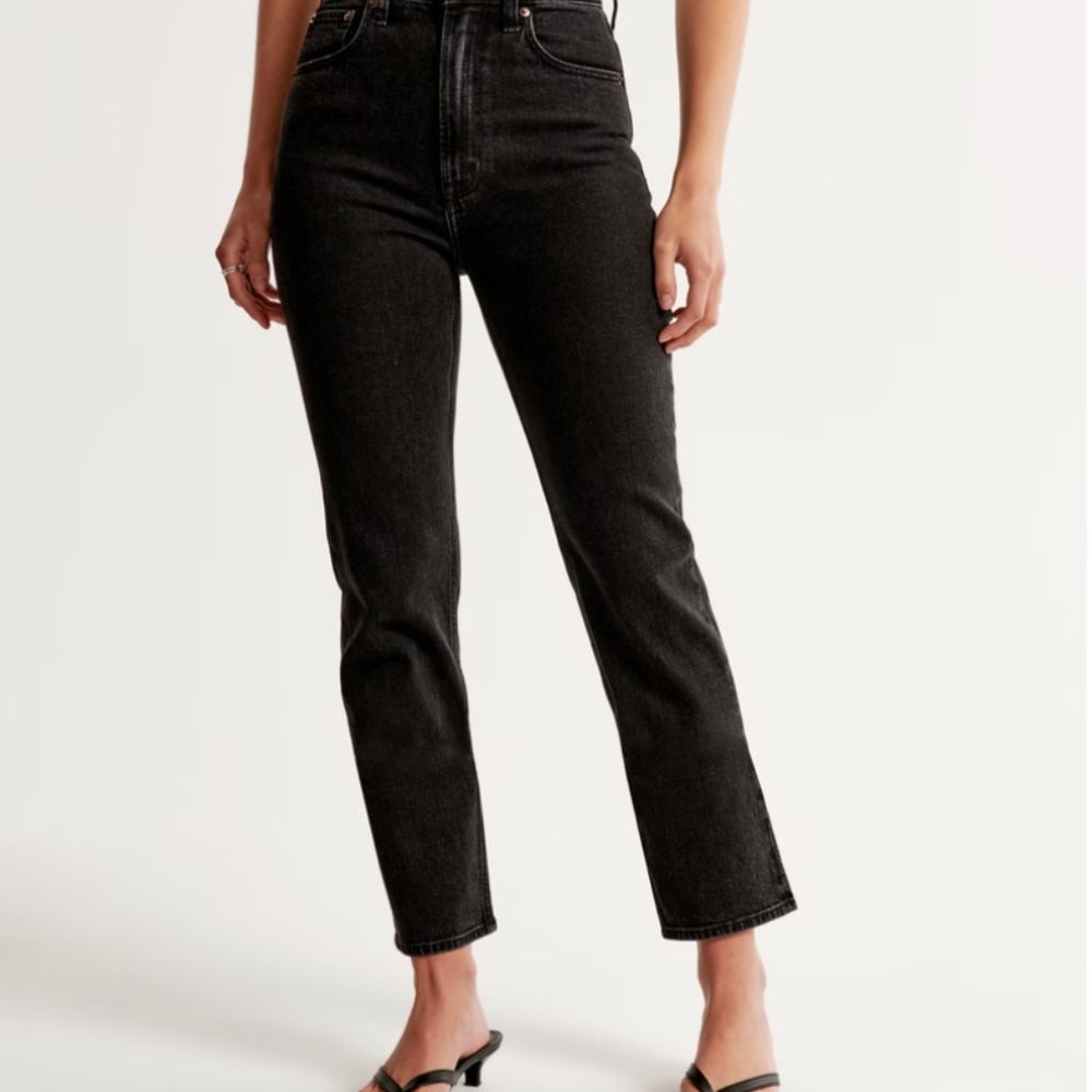 Abercombie Ankle Straight Ultra High Rise Jeans